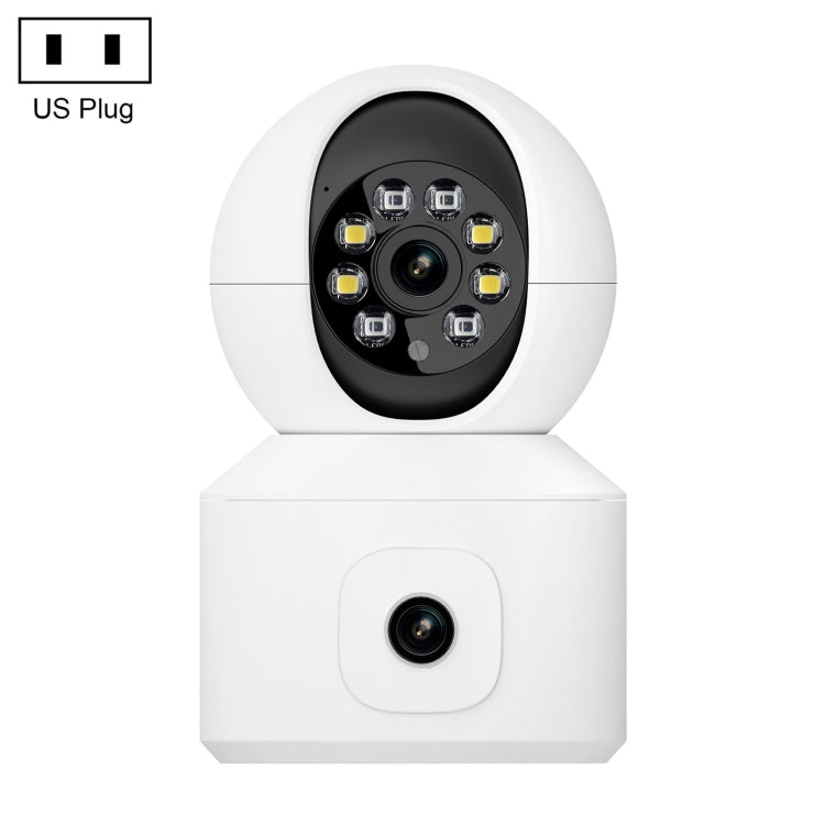 ESCAM QF010 2x2MP Dual Lens Dual Screen Surveillance WiFi Camera Support Two-way Voice & Motion Detection, QF010 QF010 US Plug