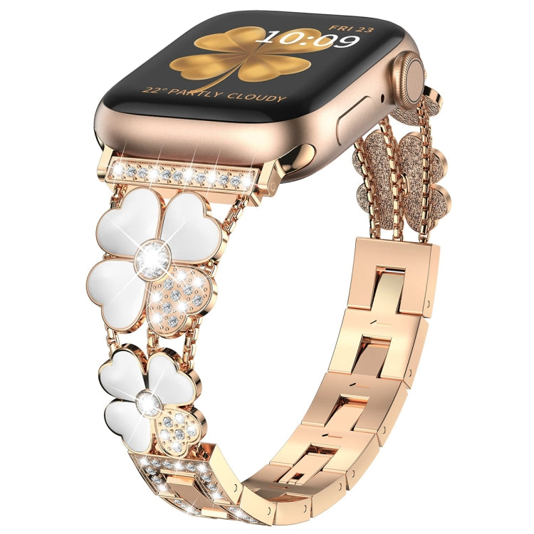 Petal Metal Diamond Watch Band, For Apple Watch SE 2023 44mm, For Apple Watch Ultra 49mm, For Apple Watch 8 41mm, For Apple Watch 8 45mm, For Apple Watch 7 41mm, For Apple Watch 7 45mm, For Apple Watch SE 2023 40mm, For Apple Watch SE 2022 40mm        ...
