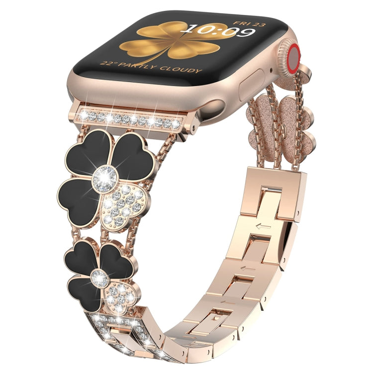 Petal Metal Diamond Watch Band, For Apple Watch SE 2023 44mm, For Apple Watch Ultra 49mm, For Apple Watch 8 41mm, For Apple Watch 8 45mm, For Apple Watch 7 41mm, For Apple Watch 7 45mm, For Apple Watch SE 2023 40mm, For Apple Watch SE 2022 40mm        ...