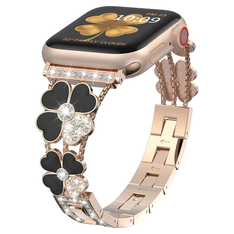 Petal Metal Diamond Watch Band, For Apple Watch SE 2023 44mm, For Apple Watch Ultra 49mm, For Apple Watch 8 41mm, For Apple Watch 8 45mm, For Apple Watch 7 41mm, For Apple Watch 7 45mm, For Apple Watch SE 2023 40mm, For Apple Watch SE 2022 40mm        ...
