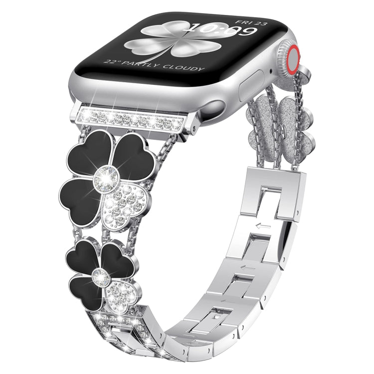Petal Metal Diamond Watch Band, For Apple Watch SE 2023 44mm, For Apple Watch Ultra 49mm, For Apple Watch 8 41mm, For Apple Watch 8 45mm, For Apple Watch 7 41mm, For Apple Watch 7 45mm, For Apple Watch SE 2023 40mm, For Apple Watch SE 2022 40mm        ...