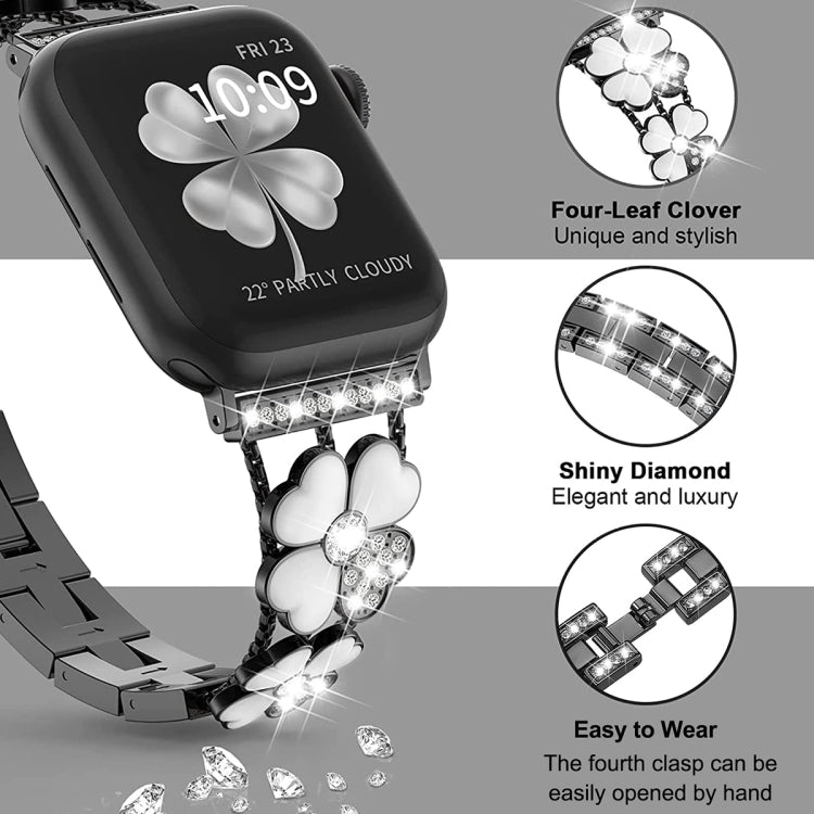 Petal Metal Diamond Watch Band, For Apple Watch SE 2023 44mm, For Apple Watch Ultra 49mm, For Apple Watch 8 41mm, For Apple Watch 8 45mm, For Apple Watch 7 41mm, For Apple Watch 7 45mm, For Apple Watch SE 2023 40mm, For Apple Watch SE 2022 40mm        ...