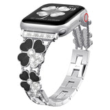 Petal Metal Diamond Watch Band, For Apple Watch SE 2023 44mm, For Apple Watch Ultra 49mm, For Apple Watch 8 41mm, For Apple Watch 8 45mm, For Apple Watch 7 41mm, For Apple Watch 7 45mm, For Apple Watch SE 2023 40mm, For Apple Watch SE 2022 40mm        ...