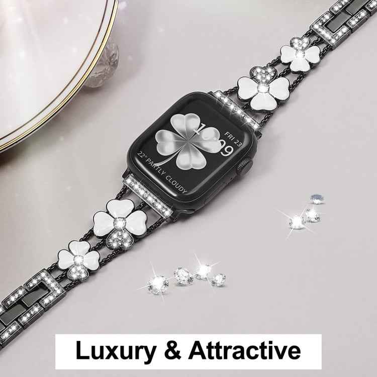 Petal Metal Diamond Watch Band, For Apple Watch 9 45mm, For Apple Watch 3 38mm, For Apple Watch 3 42mm, For Apple Watch 2 38mm, For Apple Watch 2 42 mm, For Apple Watch 38mm, For Apple Watch 42mm, For Apple Watch 9 41mm
