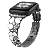 Petal Metal Diamond Watch Band, For Apple Watch 9 45mm, For Apple Watch 3 38mm, For Apple Watch 3 42mm, For Apple Watch 2 38mm, For Apple Watch 2 42 mm, For Apple Watch 38mm, For Apple Watch 42mm, For Apple Watch 9 41mm