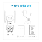 ESCAM PT210 2x3MP Dual Lens Dual Screen Monitor WiFi Camera Support Two-way Voice & Motion Detection & Cloud Storage, PT210