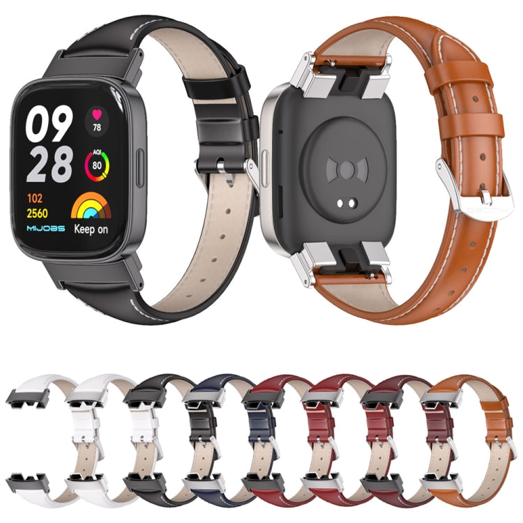 Mijobs Genuine Leather Slim Watch Band, For Redmi Watch 3