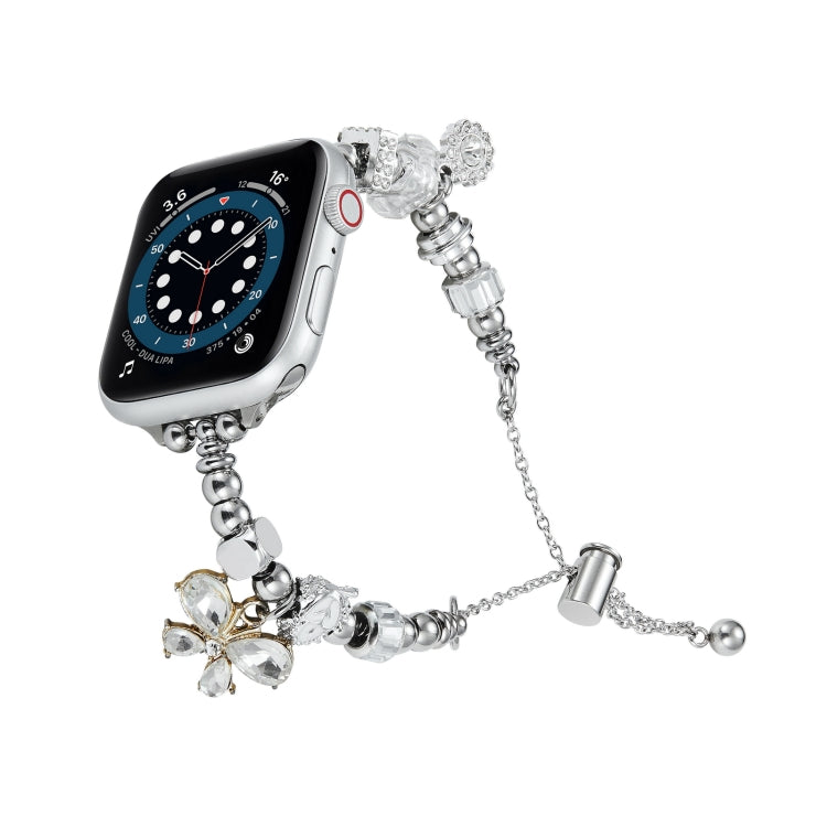 Bead Bracelet Metal Watch Band, For Apple Watch Series 10 46mm, For Apple Watch Series 10 42mm, For Apple Watch SE 2023 44mm, For Apple Watch SE 2023 40mm, For Apple Watch Ultra 2 49mm, For Apple Watch 9 45mm, For Apple Watch 9 41mm                    ...