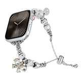 Bead Bracelet Metal Watch Band, For Apple Watch Series 10 46mm, For Apple Watch Series 10 42mm, For Apple Watch SE 2023 44mm, For Apple Watch SE 2023 40mm, For Apple Watch Ultra 2 49mm, For Apple Watch 9 45mm, For Apple Watch 9 41mm                    ...