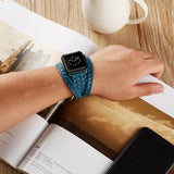 Top-grain Leather Embossed Crown Watchband, For Apple Watch Series 5 & 4 40mm / 3& 2 & 1 38mm, For Apple Watch Series 7 45mm / 6 & SE & 5 & 4 44mm / 3 & 2 & 1 42mm