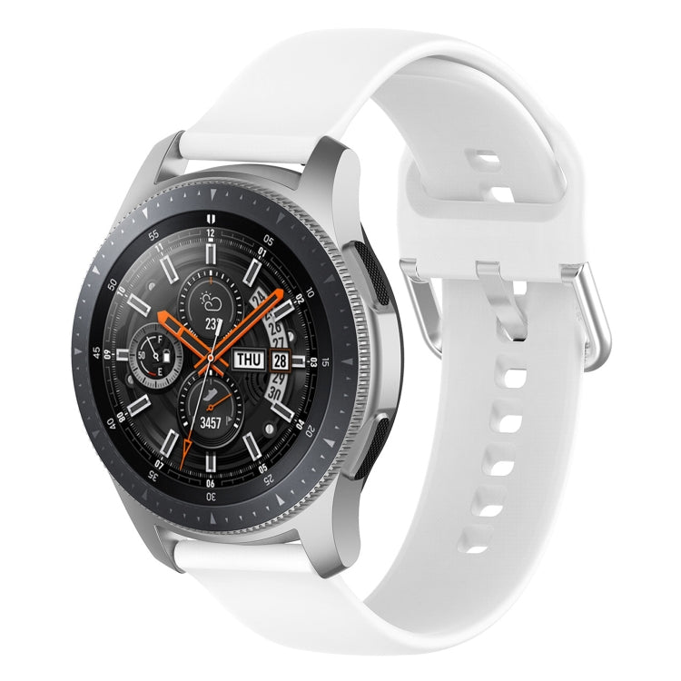 22mm Universal Silver Buckle Silicone Replacement Wrist Strap, L, S