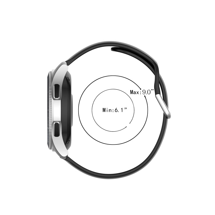 22mm Universal Silver Buckle Silicone Replacement Wrist Strap, L, S