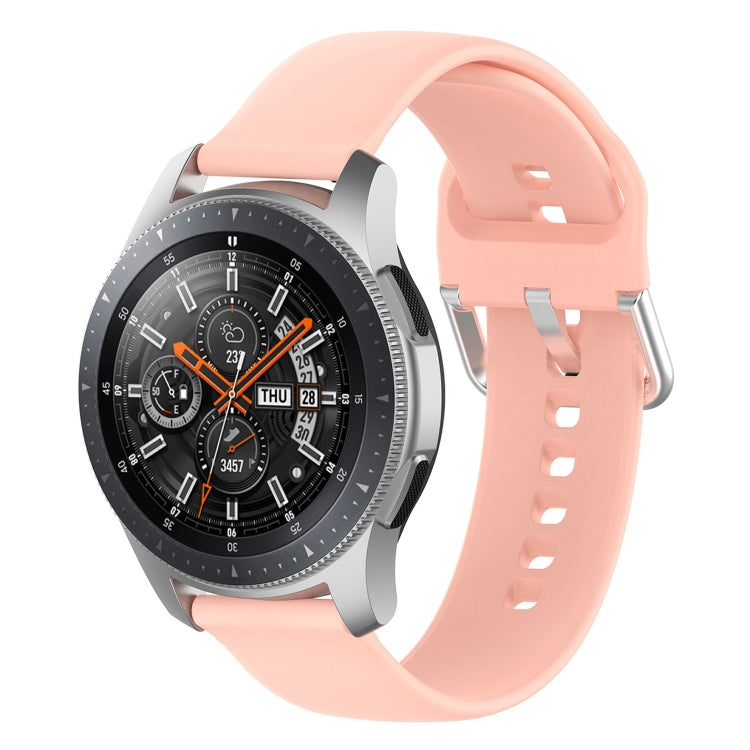 22mm Universal Silver Buckle Silicone Replacement Wrist Strap, L, S