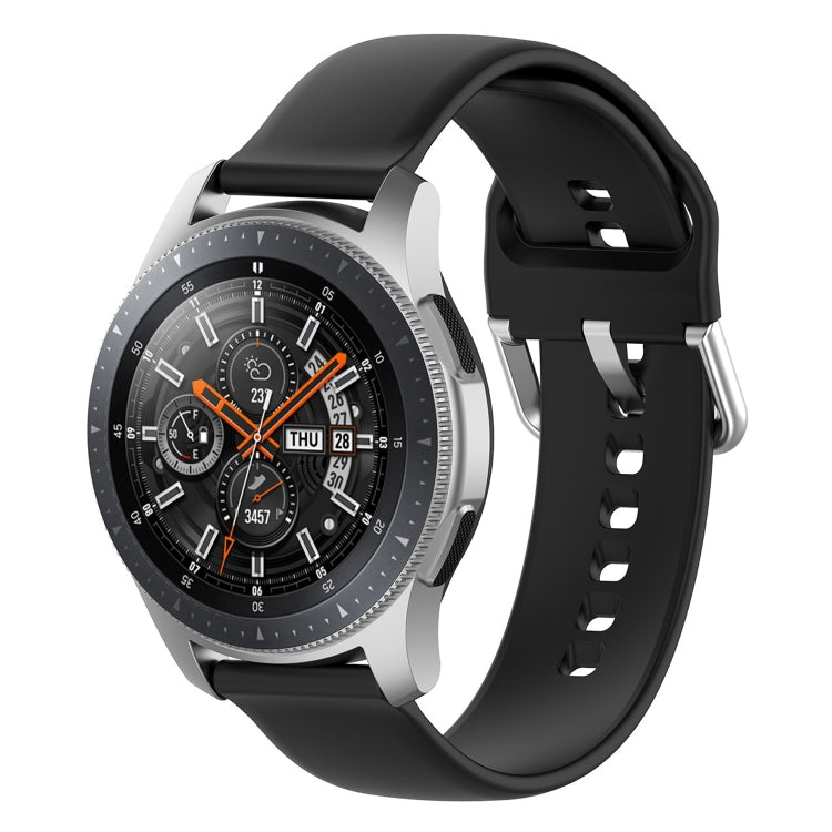 22mm Universal Silver Buckle Silicone Replacement Wrist Strap, L, S