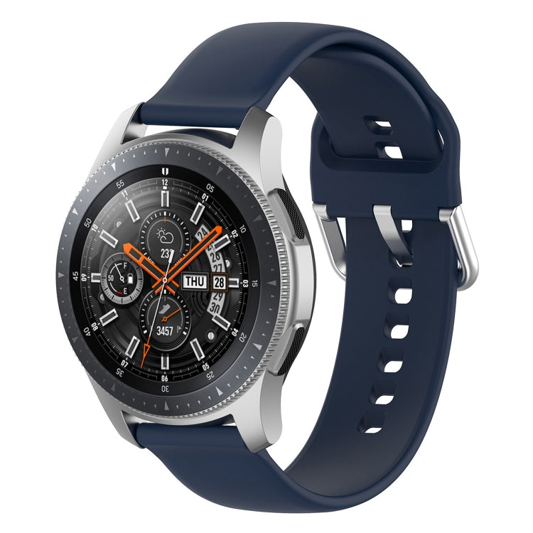 22mm Universal Silver Buckle Silicone Replacement Wrist Strap, L, S