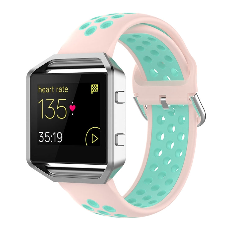 For Fitbit Versa 2 / Versa / Versa Lite / Blaze 23mm Sports Two Colors Silicone Replacement Strap Watchband