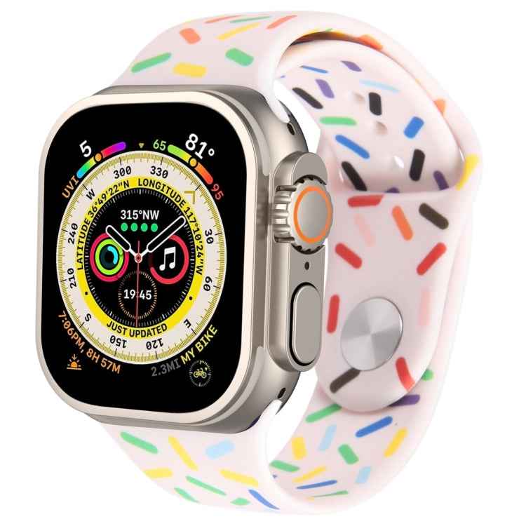 Rainbow Raindrops Silicone Watch Band, For Apple Watch Ultra 49mm, For Apple Watch SE 2023 44mm, For Apple Watch 8 41mm, For Apple Watch SE 2023 40mm