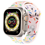 Rainbow Raindrops Silicone Watch Band, For Apple Watch Ultra 49mm, For Apple Watch SE 2023 44mm, For Apple Watch 8 41mm, For Apple Watch SE 2023 40mm