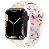 Rainbow Raindrops Silicone Watch Band, For Apple Watch Ultra 49mm, For Apple Watch SE 2023 44mm, For Apple Watch 8 41mm, For Apple Watch SE 2023 40mm