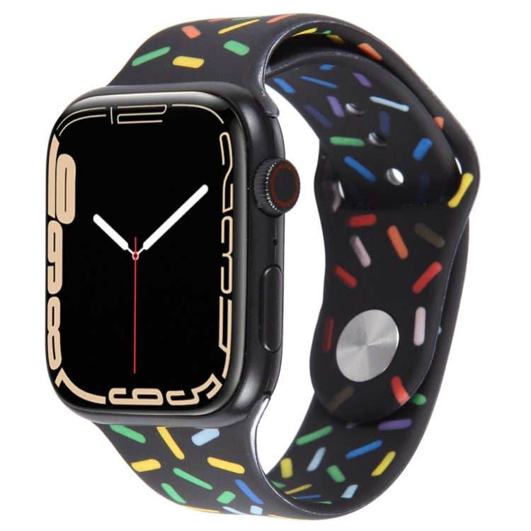 Rainbow Raindrops Silicone Watch Band, For Apple Watch Ultra 49mm, For Apple Watch SE 2023 44mm, For Apple Watch 8 41mm, For Apple Watch SE 2023 40mm