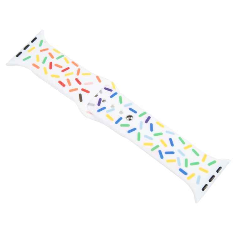 Rainbow Raindrops Silicone Watch Band, For Apple Watch 8 45mm, For Apple Watch Ultra 2 49mm, For Apple Watch 9 45mm, For Apple Watch SE 2022 40mm