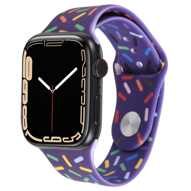 Rainbow Raindrops Silicone Watch Band, For Apple Watch 8 45mm, For Apple Watch Ultra 2 49mm, For Apple Watch 9 45mm, For Apple Watch SE 2022 40mm