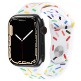 Rainbow Raindrops Silicone Watch Band, For Apple Watch SE 40mm, For Apple Watch SE 44mm, For Apple Watch 6 40mm, For Apple Watch 6 44mm