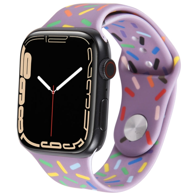 Rainbow Raindrops Silicone Watch Band, For Apple Watch 5 44mm, For Apple Watch 5 40mm, For Apple Watch 4 44mm, For Apple Watch 4 40mm
