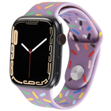 Rainbow Raindrops Silicone Watch Band, For Apple Watch 5 44mm, For Apple Watch 5 40mm, For Apple Watch 4 44mm, For Apple Watch 4 40mm