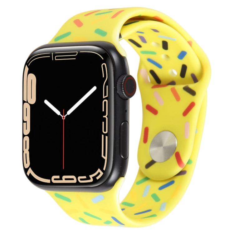 Rainbow Raindrops Silicone Watch Band, For Apple Watch 5 44mm, For Apple Watch 5 40mm, For Apple Watch 4 44mm, For Apple Watch 4 40mm