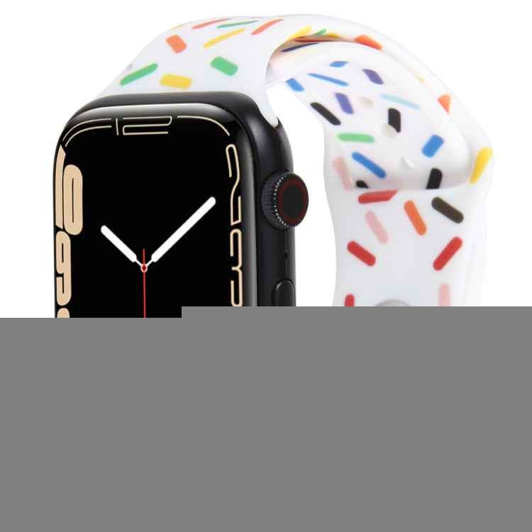 Rainbow Raindrops Silicone Watch Band, For Apple Watch 5 44mm, For Apple Watch 5 40mm, For Apple Watch 4 44mm, For Apple Watch 4 40mm