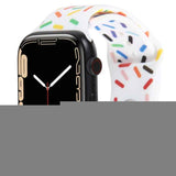 Rainbow Raindrops Silicone Watch Band, For Apple Watch 5 44mm, For Apple Watch 5 40mm, For Apple Watch 4 44mm, For Apple Watch 4 40mm