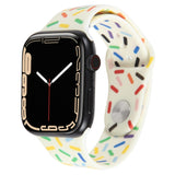 Rainbow Raindrops Silicone Watch Band, For Apple Watch 5 44mm, For Apple Watch 5 40mm, For Apple Watch 4 44mm, For Apple Watch 4 40mm