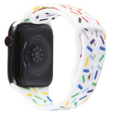 Rainbow Raindrops Silicone Watch Band, For Apple Watch 3 38mm, For Apple Watch 3 42mm, For Apple Watch 2 42mm, For Apple Watch 2 38mm