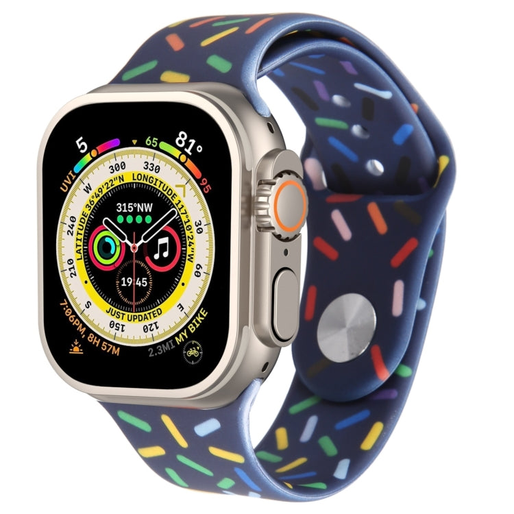 Rainbow Raindrops Silicone Watch Band, For Apple Watch Ultra 49mm, For Apple Watch SE 2023 44mm, For Apple Watch 8 41mm, For Apple Watch SE 2023 40mm