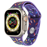 Rainbow Raindrops Silicone Watch Band, For Apple Watch Ultra 49mm, For Apple Watch SE 2023 44mm, For Apple Watch 8 41mm, For Apple Watch SE 2023 40mm