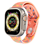 Rainbow Raindrops Silicone Watch Band, For Apple Watch Ultra 49mm, For Apple Watch SE 2023 44mm, For Apple Watch 8 41mm, For Apple Watch SE 2023 40mm