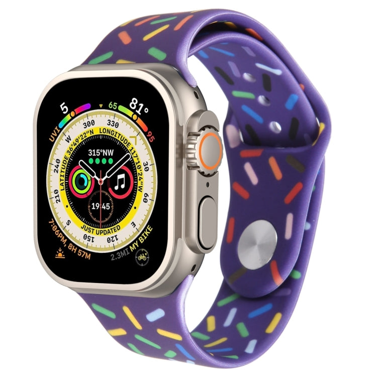 Rainbow Raindrops Silicone Watch Band, For Apple Watch Ultra 49mm, For Apple Watch SE 2023 44mm, For Apple Watch 8 41mm, For Apple Watch SE 2023 40mm