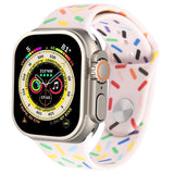 Rainbow Raindrops Silicone Watch Band, For Apple Watch 8 45mm, For Apple Watch Ultra 2 49mm, For Apple Watch 9 45mm, For Apple Watch SE 2022 40mm