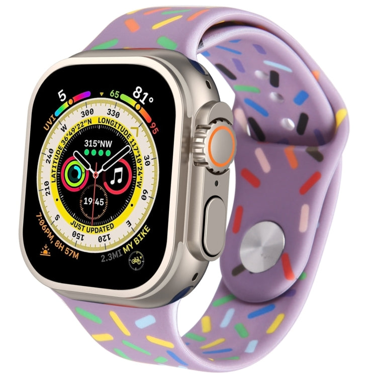 Rainbow Raindrops Silicone Watch Band, For Apple Watch 8 45mm, For Apple Watch Ultra 2 49mm, For Apple Watch 9 45mm, For Apple Watch SE 2022 40mm