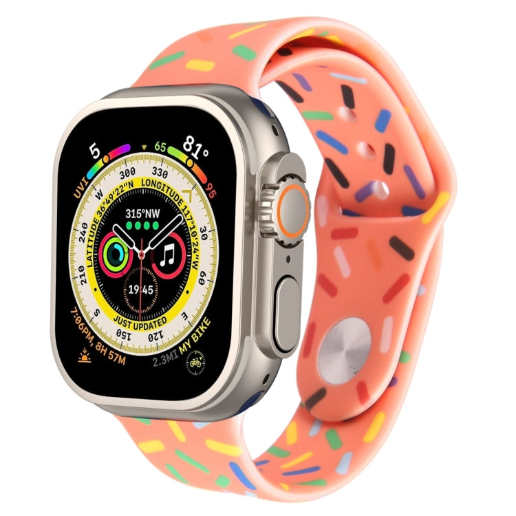 Rainbow Raindrops Silicone Watch Band, For Apple Watch 8 45mm, For Apple Watch Ultra 2 49mm, For Apple Watch 9 45mm, For Apple Watch SE 2022 40mm