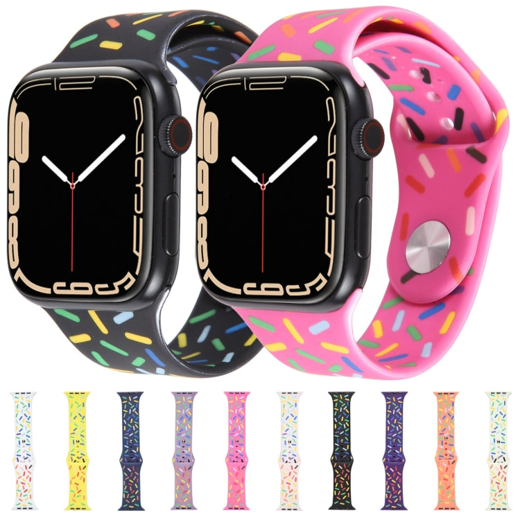 Rainbow Raindrops Silicone Watch Band, For Apple Watch 8 45mm, For Apple Watch Ultra 2 49mm, For Apple Watch 9 45mm, For Apple Watch SE 2022 40mm