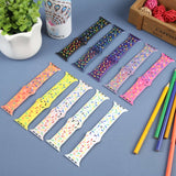 Rainbow Raindrops Silicone Watch Band, For Apple Watch 8 45mm, For Apple Watch Ultra 2 49mm, For Apple Watch 9 45mm, For Apple Watch SE 2022 40mm