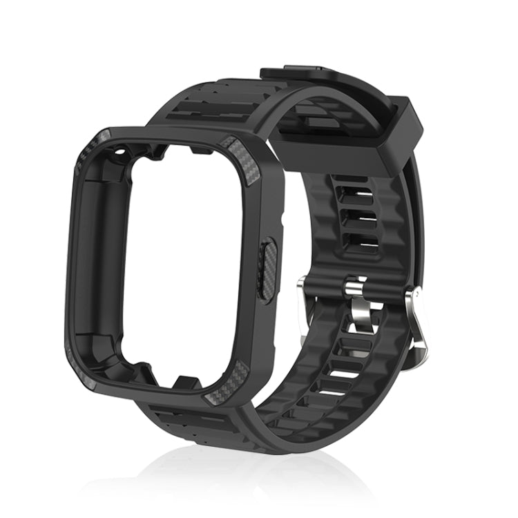 Carbon Fiber Texture Integrated Silicone Watch Band, For Redmi Watch 3