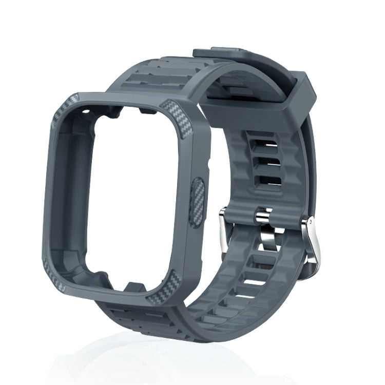 Carbon Fiber Texture Integrated Silicone Watch Band, For Redmi Watch 3
