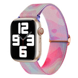Painted Pattern Nylon Replacement Watch Band, For Apple Watch 9 45mm, For Apple Watch SE 2022 40mm, For Apple Watch SE 2022 44mm, For Apple Watch 9 41mm, For Apple Watch 7 41mm, For Apple Watch 7 45mm
