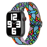 Painted Pattern Nylon Replacement Watch Band, For Apple Watch 9 45mm, For Apple Watch SE 2022 40mm, For Apple Watch SE 2022 44mm, For Apple Watch 9 41mm, For Apple Watch 7 41mm, For Apple Watch 7 45mm