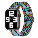 Painted Pattern Nylon Replacement Watch Band, For Apple Watch 9 45mm, For Apple Watch SE 2022 40mm, For Apple Watch SE 2022 44mm, For Apple Watch 9 41mm, For Apple Watch 7 41mm, For Apple Watch 7 45mm