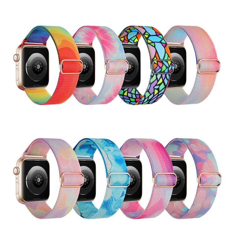 Painted Pattern Nylon Replacement Watch Band, For Apple Watch Ultra 49mm, For Apple Watch SE 2023 44mm, For Apple Watch SE 2023 40mm, For Apple Watch 8 41mm, For Apple Watch Ultra 2 49mm, For Apple Watch 8 45mm