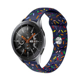 Universal Reverse Buckle Colorful Oval Dot Pattern Silicone Watch Band, 20mm, 22mm